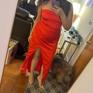 Superdown Strapless Scarlet Dress